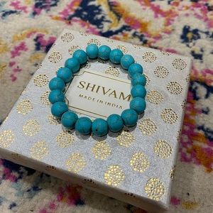 Turquoise Blue Marble Beaded Bracelet